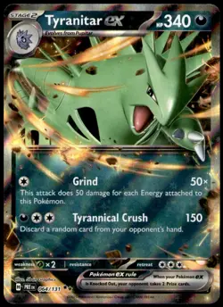 Tyranitar ex 064/131 Holo Double Rare Prismatic Evolutions Pokemon Near Mint - Image 1