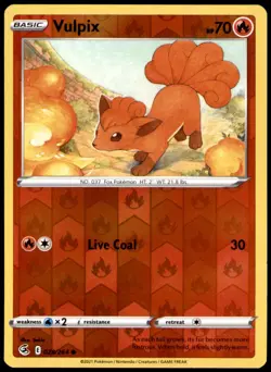 Vulpix 028/264 Common Fusion Strike Pokemon Reverse Holo Near Mint - Image 1