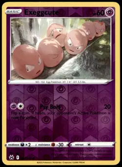 Exeggcute 057/159 Common Crown Zenith Pokemon Reverse Holo Near Mint - Image 1