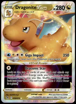 Dragonite VSTAR 050/078 Holo VSTAR Rare Pokemon GO Pokemon Near Mint - Image 1
