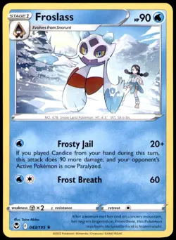 Froslass 043/195 Rare Silver Tempest Pokemon Near Mint - Image 1