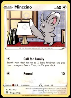 Minccino 124/172 Common Brilliant Stars Pokemon Near Mint - Image 1