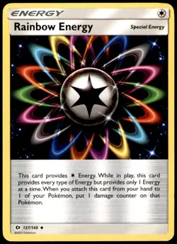 Rainbow Energy 137/149 Uncommon SM Base Set Pokemon Near Mint - Image 1