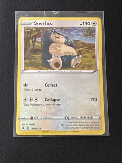Pokemon TCG Snorlax 141/192 Rebel Clash Holo Rare Cosmos Holo Card - Image 1