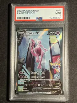 Mewtwo V (Alternate Full Art) 072/078 Pokemon GO Holo PSA 9 Mint - Image 1