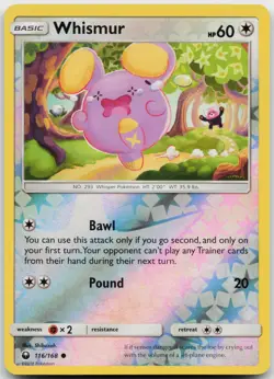 Whismur 116/168 Reverse Holo Pokemon Celestial Storm - NM - Image 1