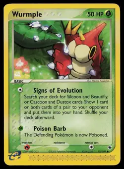 Wurmple 78/109 Common Ruby & Sapphire Pokemon - Image 1