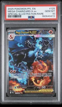 Pokemon TCG PSA 10 Mega Charizard X ex Phantasmal Flames SIR 125/094 Holo EN - Image 1