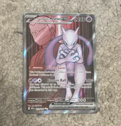 Pokemon TCG Team Rocket's Mewtwo ex 213/182 Destined Rivals FA Holo UR EN - Image 1