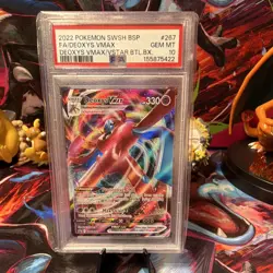 Pokemon Co Deoxys VMAX SWSH267 PSA 10 Promo Full Art Holo EN 2022 330 HP - Image 1