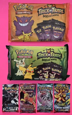 Pokemon 2022 & 2023 Trick Or Trade Booster Bundle Bag 2 Lot Rivals Mega +BONUS 1 - Image 1
