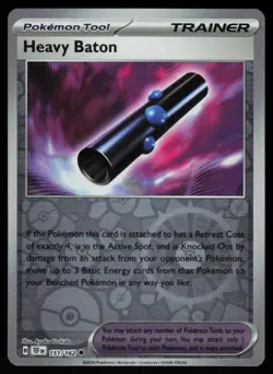 Heavy Baton 151/162 Uncommon Temporal Forces Pokemon Reverse Holo Near Mint - Image 1