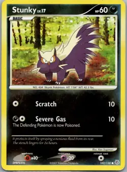 Stunky 102/130 Diamond & Pearl Common Reverse Holo Pokemon - Image 1