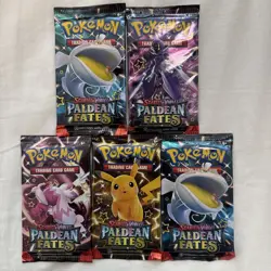 Pokemon TCG Paldean Fates Booster Pack - 5 Packs New and Sealed - Image 1