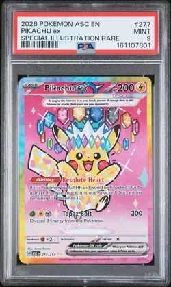 2026 POKEMON ASC EN-ASCENDED HEROES SPECIAL ILLUSTRATION RARE PIKACHU EX PSA 9 - Image 1