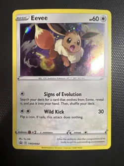 Eevee - SWSH042 - Pokemon Sword & Shield Promo Ultra Rare Holo Card NM - Image 1