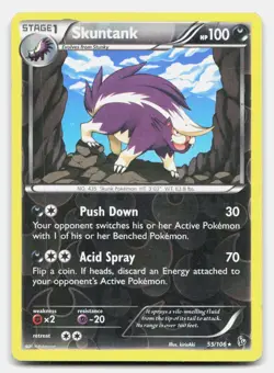 Skuntank 55/106 Rare Flashfire Pokemon Reverse Holo LP - Image 1