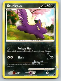 Stunky 76/100 Common Majestic Dawn Pokemon Reverse Holo - Image 1