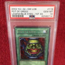 2002 Pot of Greed LOB-119 The Legend of Blue Eyes White Dragon 1st Edition - Image 2