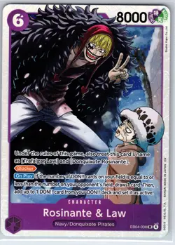 Rosinante & Law EB04-038 Super Rare The Azure Sea's Seven One Piece Foil NM - Image 1