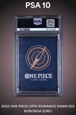 One Piece TCG Roronoa Zoro OP01-025 Romance Dawn Foil Eng 2022 PSA 10 - Image 2