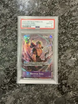 2025 One Piece Prb02 #076 Roronoa Zoro Alternate Art PSA10 - Image 1