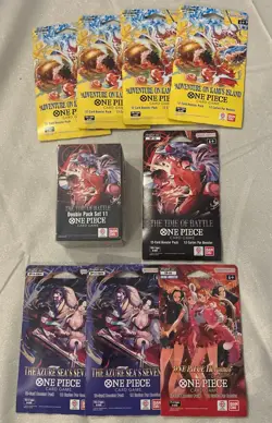 One Piece TCG Lot OP14 OP15 OP16 DP11 Double Pack and EB03 Booster Packs Sealed - Image 1
