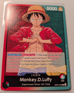 Pre-Errata Monkey.D.Luffy (003) OP01-003 One Piece Demo Deck Leader LP - Image 1