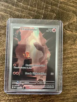 Pokemon Charmander 168/165 SV 151 Illustration Rare Full Art Holo EN 2023 - Image 1