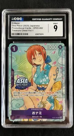 Cgc 9 O-Nami OP05-062 Asia Stamp Exclusive Promo One Piece Card Japanese - Image 1