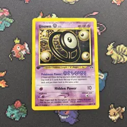 1ST EDITION Unown O 69/75 PL -Vintage Pokemon Card- Neo Discovery (8q) - Image 1