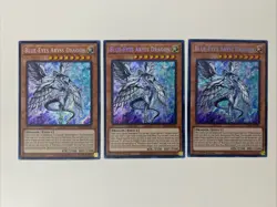 Yugioh Blue-Eyes Abyss Dragon x 3 1st Edition Secret Rare NM - Free Holo Card A - Image 1