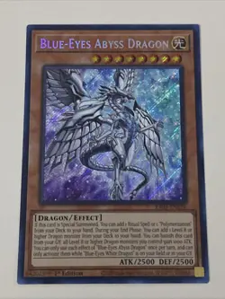 Yugioh Blue-Eyes Abyss Dragon x 3 1st Edition Secret Rare NM - Free Holo Card A - Image 2