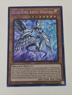 Yugioh Blue-Eyes Abyss Dragon x 3 1st Edition Secret Rare NM - Free Holo Card A - Image 3