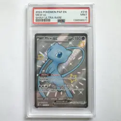 PSA 9 Holo Mew EX 216/091 Paldean Fates Pokemon TCG Graded Card - Image 1