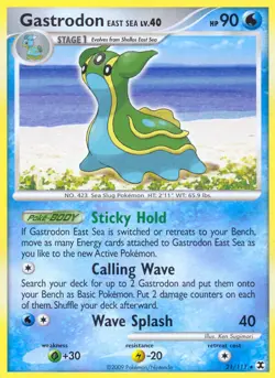 Gastrodon East Sea 21 Rising Rivals Rare Pokemon Card Damaged - Image 1