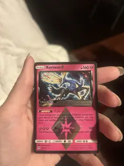 Pokemon Xerneas Prism Star TCG Card 144/214 Sm-Lost Thunder Holo - Image 1
