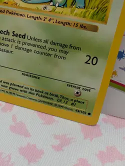 1999 Bulbasaur 044/102 Base Set (Shadowless) WOTC Error Card - Image 5