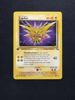 1st Edition Zapdos 30/62 Fossil Vintage WOTC 1999 Non Holo Rare Pokemon TCG Card - Image 1
