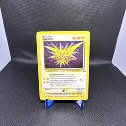 Pokemon TCG Zapdos Fossil Holo Card 15/62 Rare Vintage 1999 - Image 1
