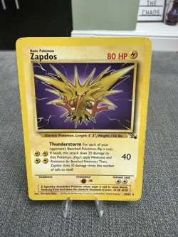 Pokemon TCG Zapdos 30/62 Fossil Rare Non-Holo Card - Image 1