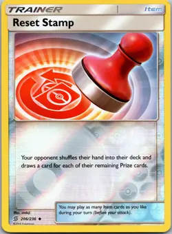 Reset Stamp Reverse Holo Uncommon SM11 206/236 NM - Image 1