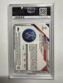2021-22 Topps Chrome UCL KYLIAN MBAPPE Speckle Refractor PSA 10 Gem Mint - Image 2