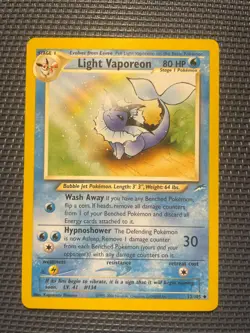 Pokemon Light Vaporeon 52/105 Neo Destiny Non Holo LP/NM - Image 1