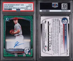 2025 Bowman Draft Mega Box Chrome Gage Wood Auto Green Refractor /99 PSA 10! - Image 3