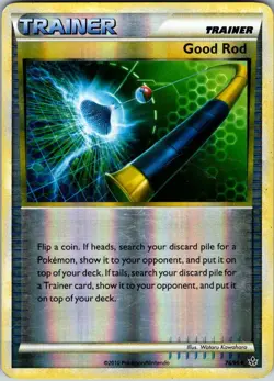 Good Rod 76/95 Uncommon HGSS Unleashed Pokemon Reverse Holo Lightly Played - Image 1