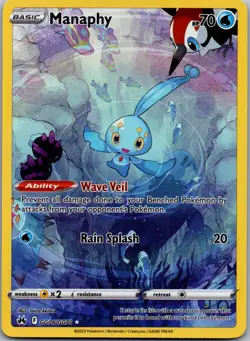Manaphy GG06/GG70 Holo Crown Zenith Galarian Gallery Pokemon LP - Image 1