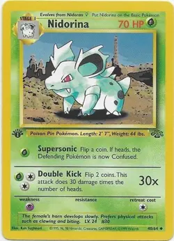 Nidorina 40/64 Uncommon Jungle Pokemon 1st Edition Near Mint - Image 1