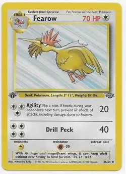 Fearow 36/64 Uncommon Jungle Pokemon 1st Edition Near Mint - Image 1