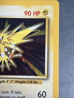 1999 Pokemon Base Set Zapdos Holo Rare Card 16/102 - Image 5